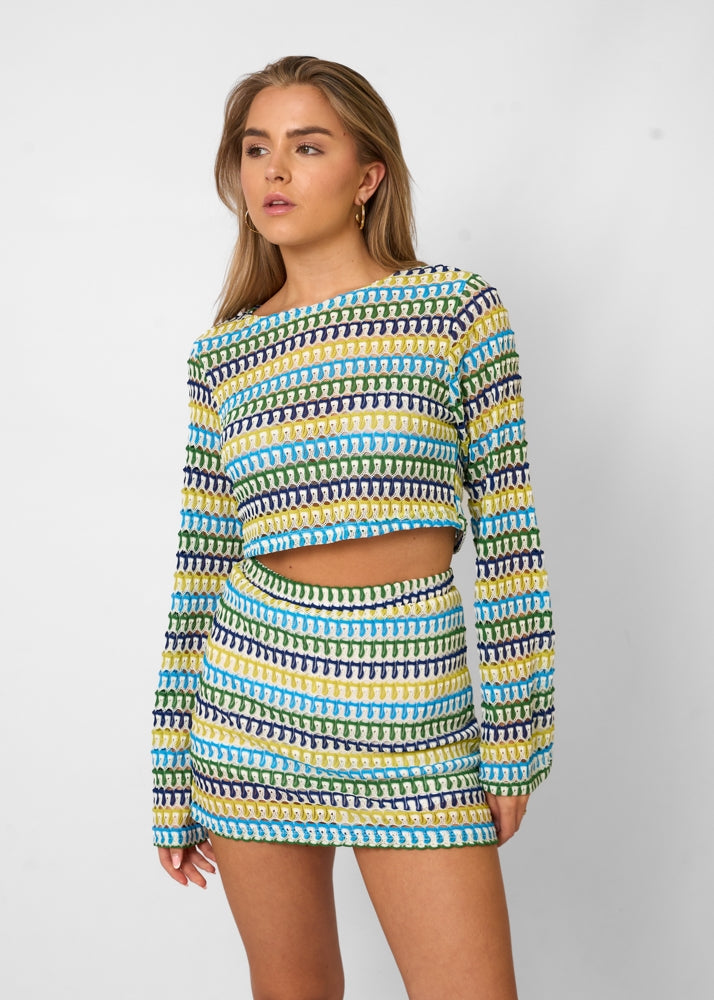 Giada – Set Crop Top og Miniskjørt