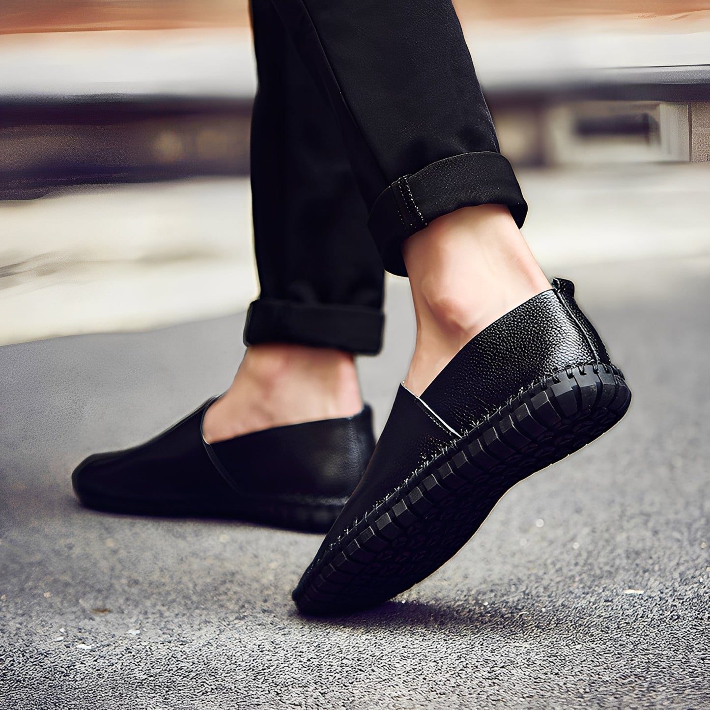 Neville - Stilige Lær-Slippers for Herrer
