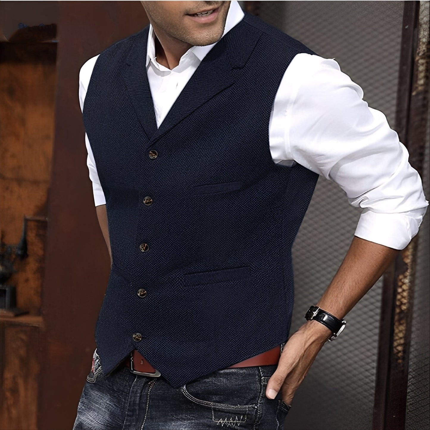 Edwin - Tilsfeldig, smal vest for herrer