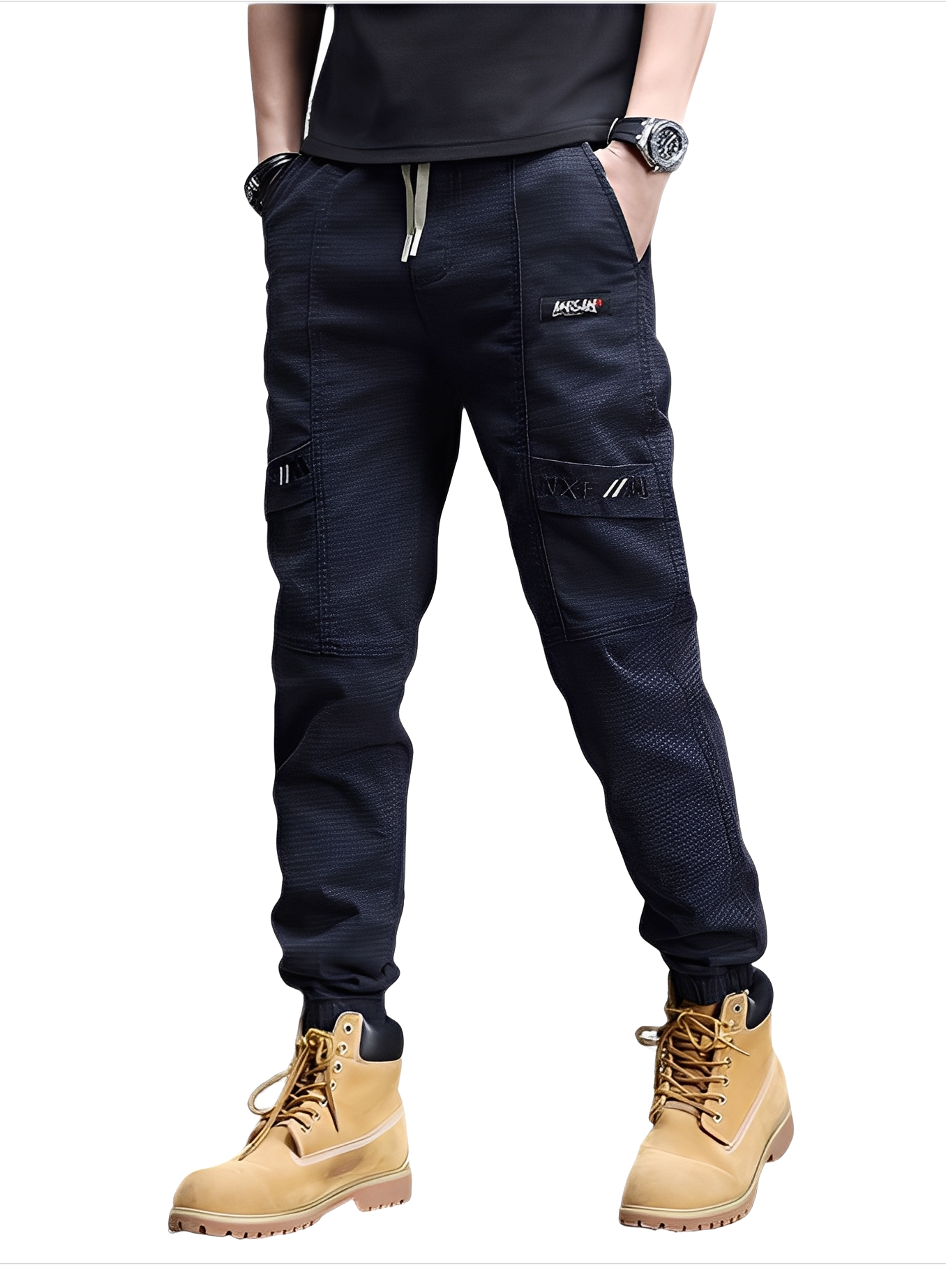 Alvin - Stilige Stretch-joggebukse med snor for herrer