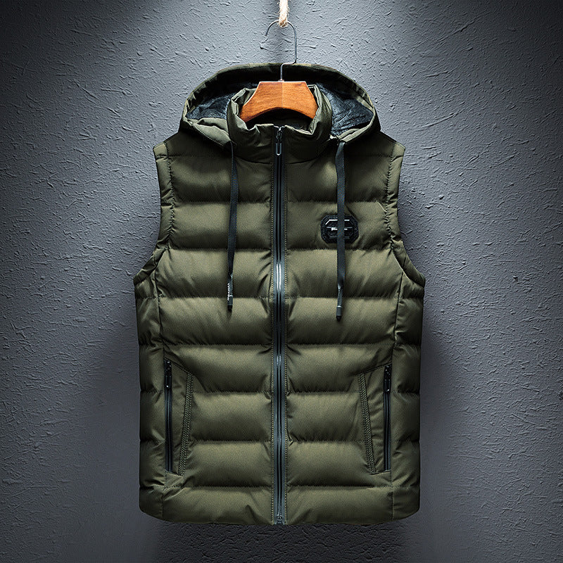 Davin - Moderne Fleecevest med Hette for Menn