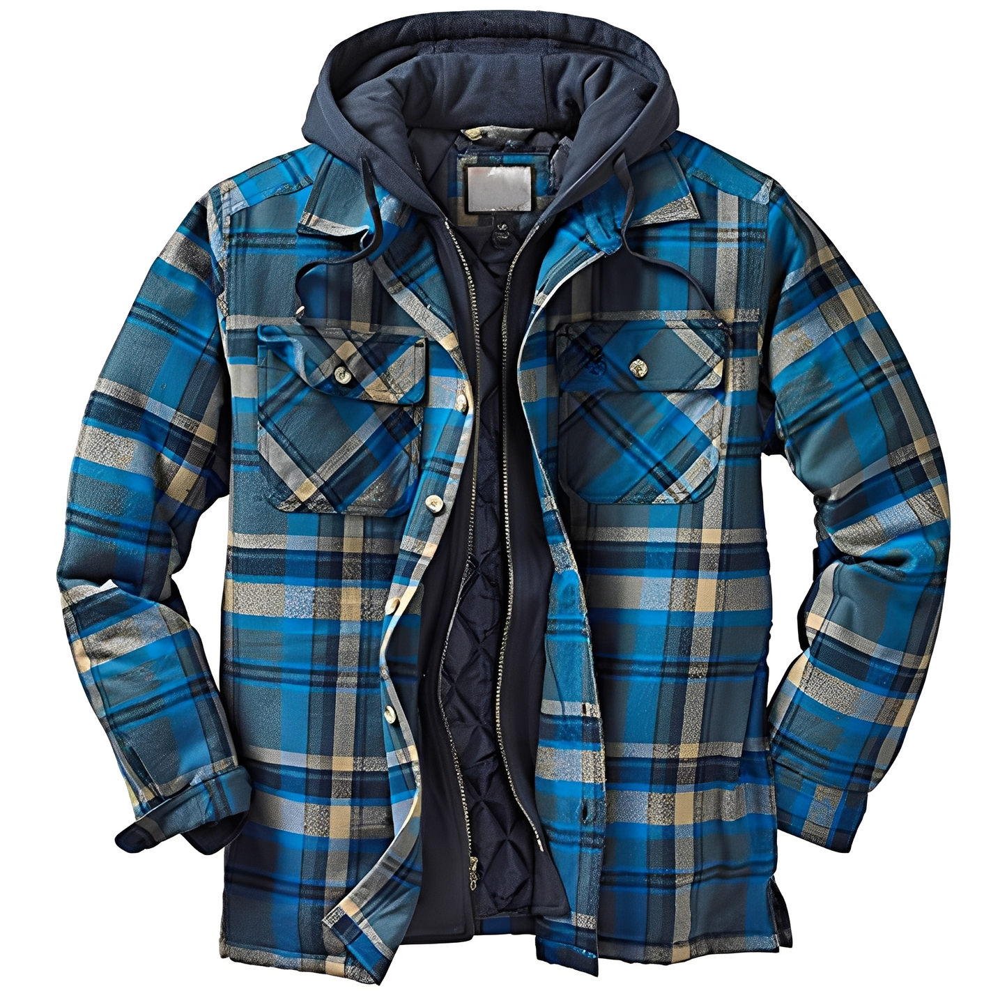 Flynn - Klassisk rutete jakke med hette for herrer