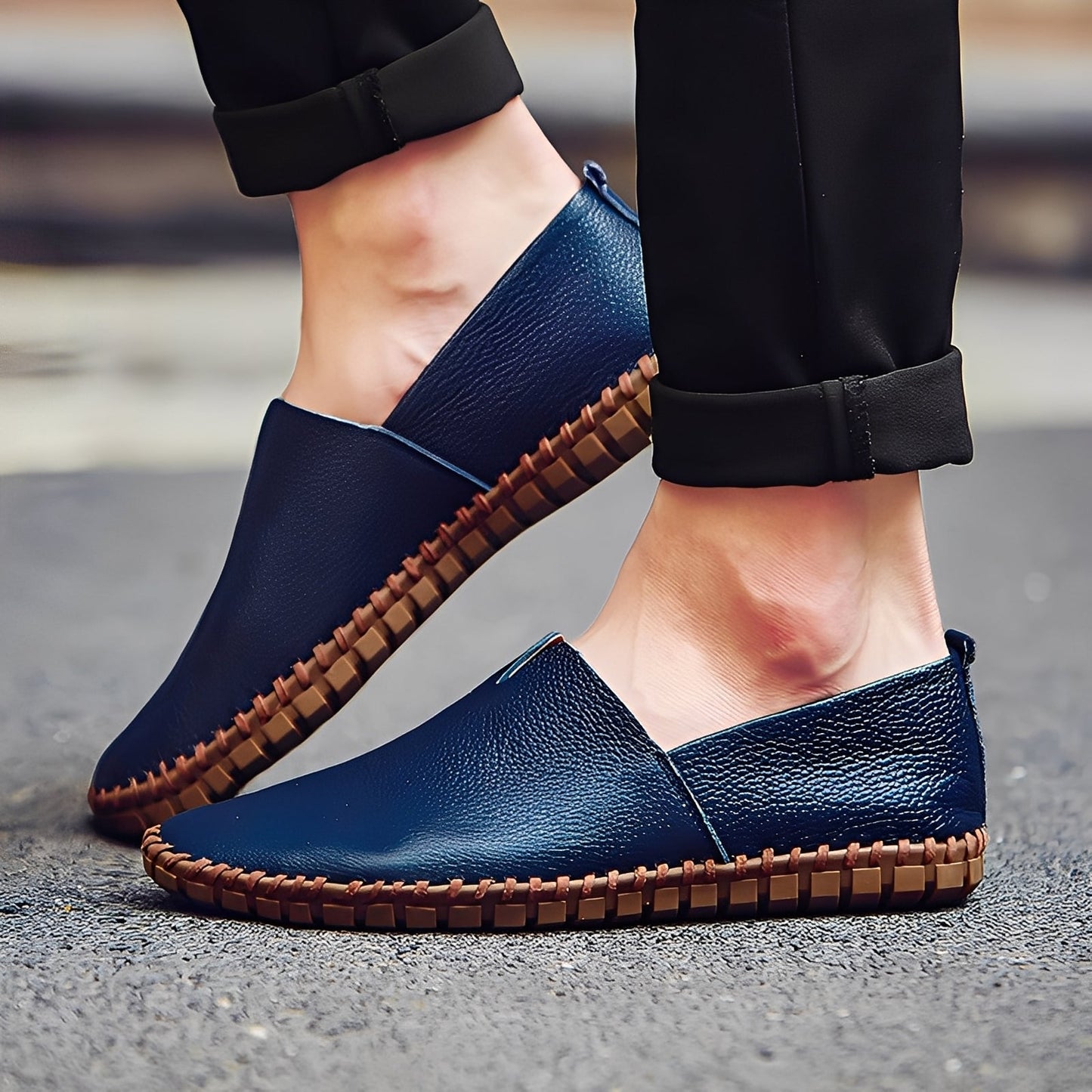 Neville - Stilige Lær-Slippers for Herrer