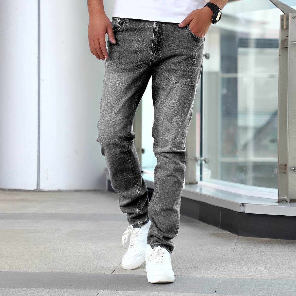 Winfred - Stilfulle Stretch-Skinny-Jeans for Herrer