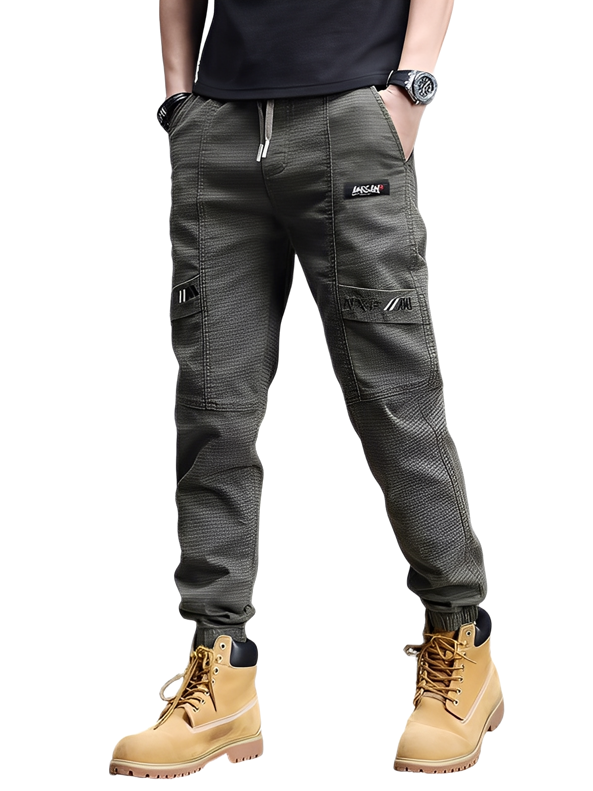 Alvin - Stilige Stretch-joggebukse med snor for herrer