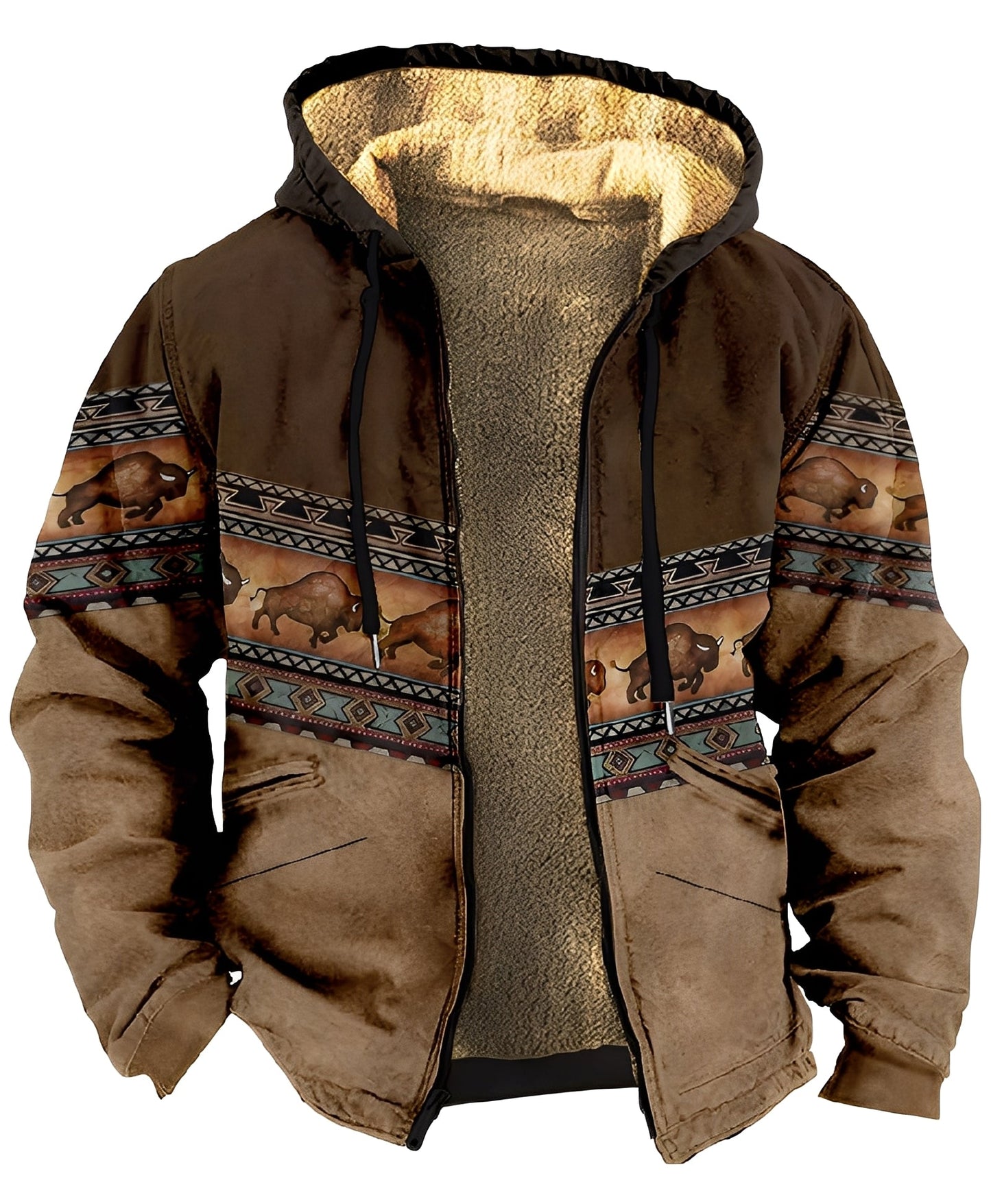 Mervin - Fargerik fløyelsjakke med hette for herrer