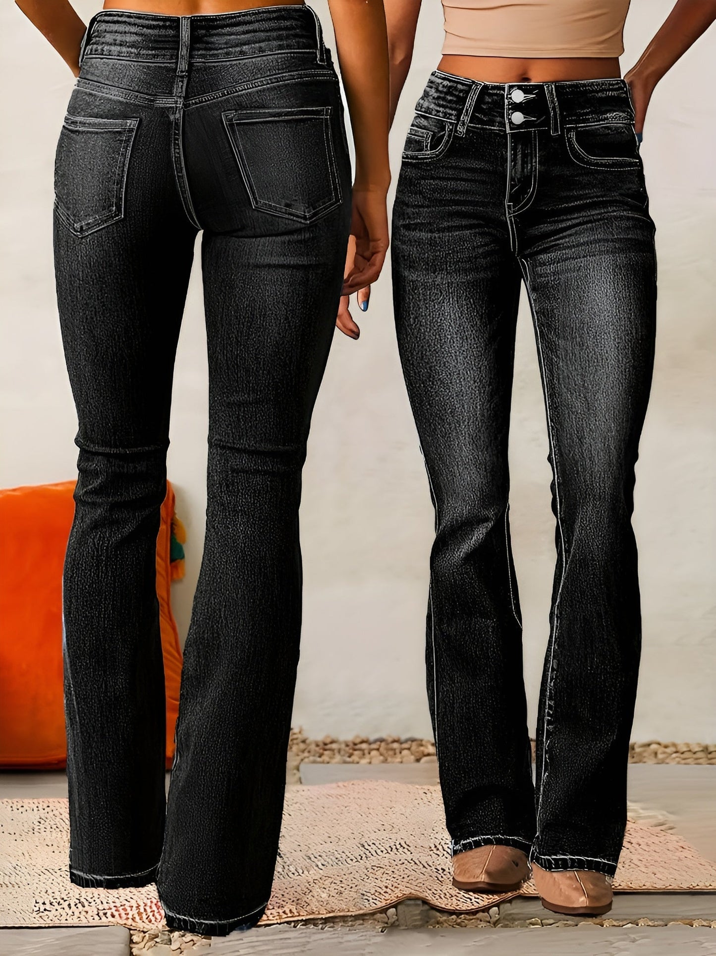 Neely - Tilfeldige jeans med høy midje for kvinner