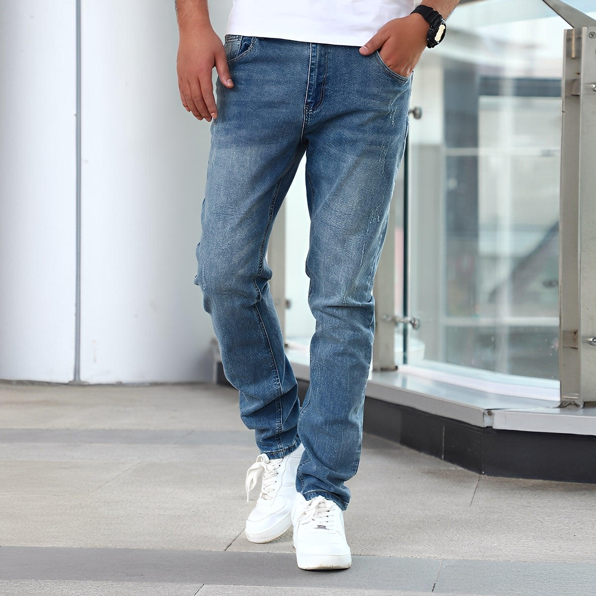 Winfred - Stilfulle Stretch-Skinny-Jeans for Herrer