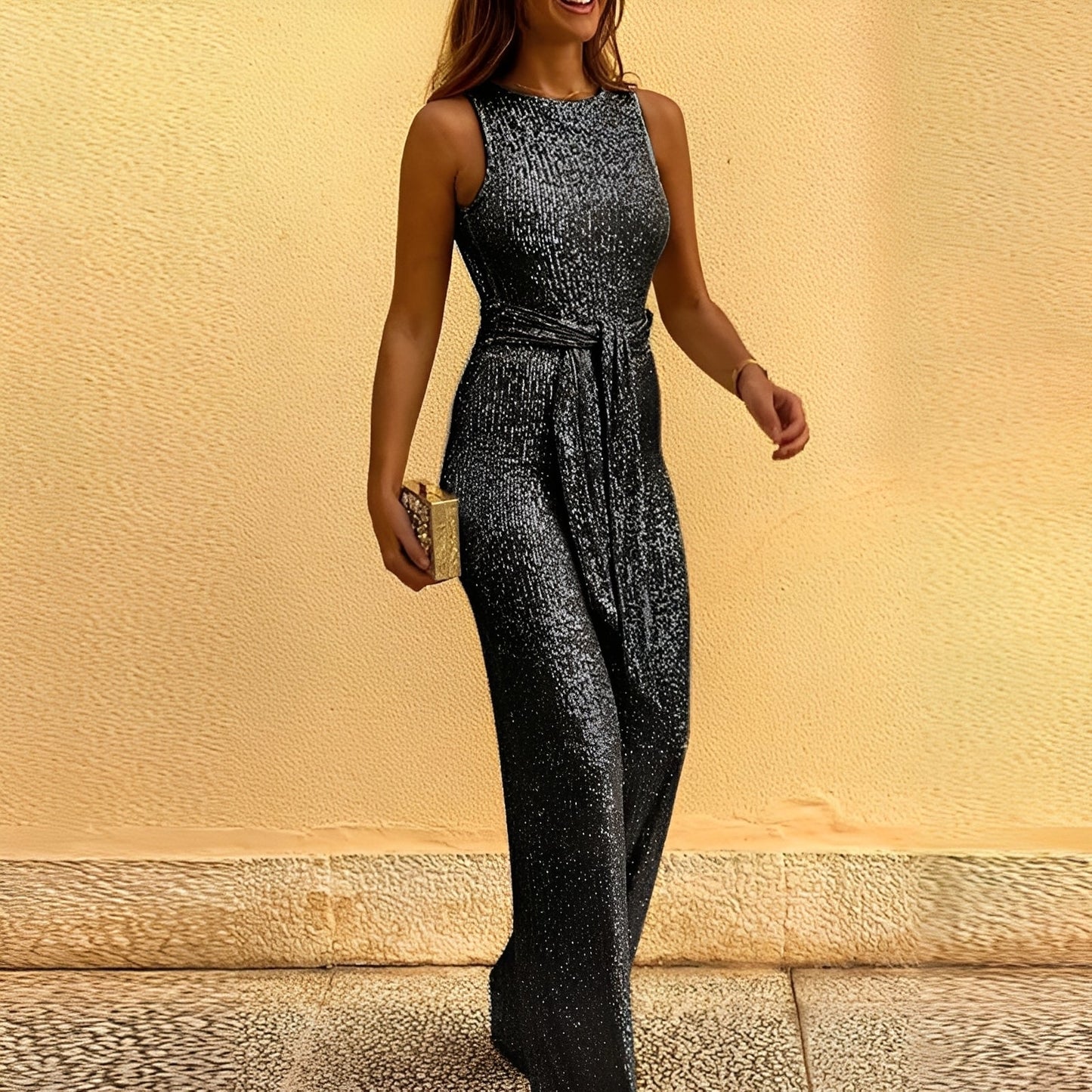 Victoria - Vakkert buksedress med glitter for damer