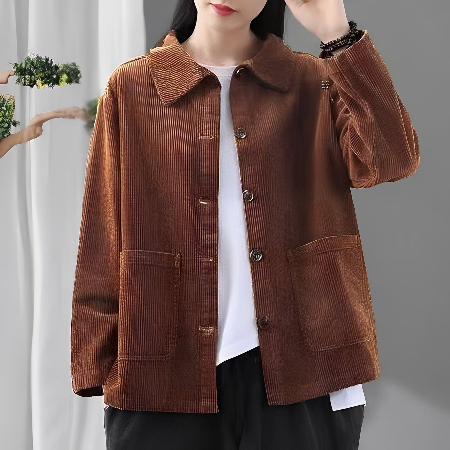 Chloe - Casually corduroy jacket with pockets for women