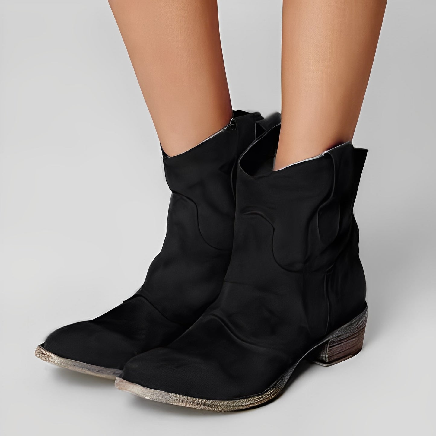 Adaline - Retro cowboy-boots med lav hæl for damer