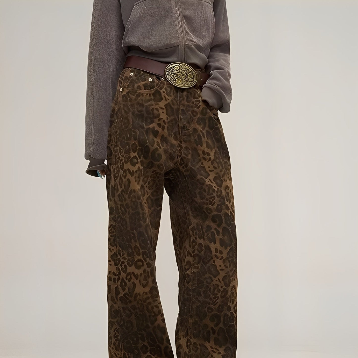 Felecia - Stilfullt trykt Baggy-Jeans for Damer