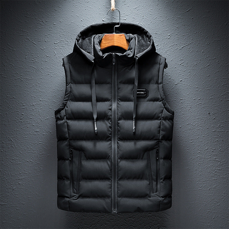 Davin - Moderne Fleecevest med Hette for Menn