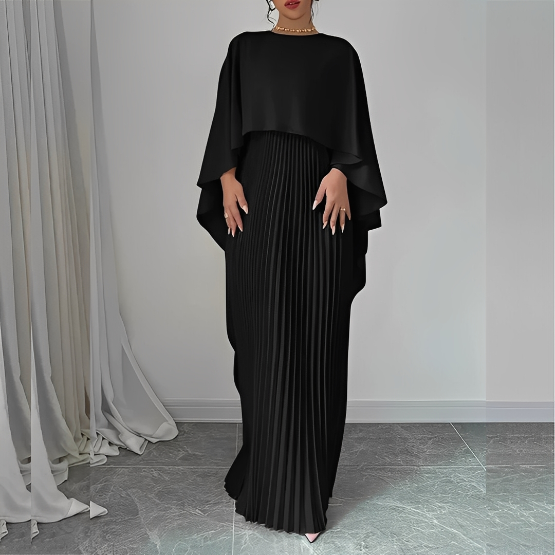 Marilou - Elegant kjole med plissert kappe for kvinner