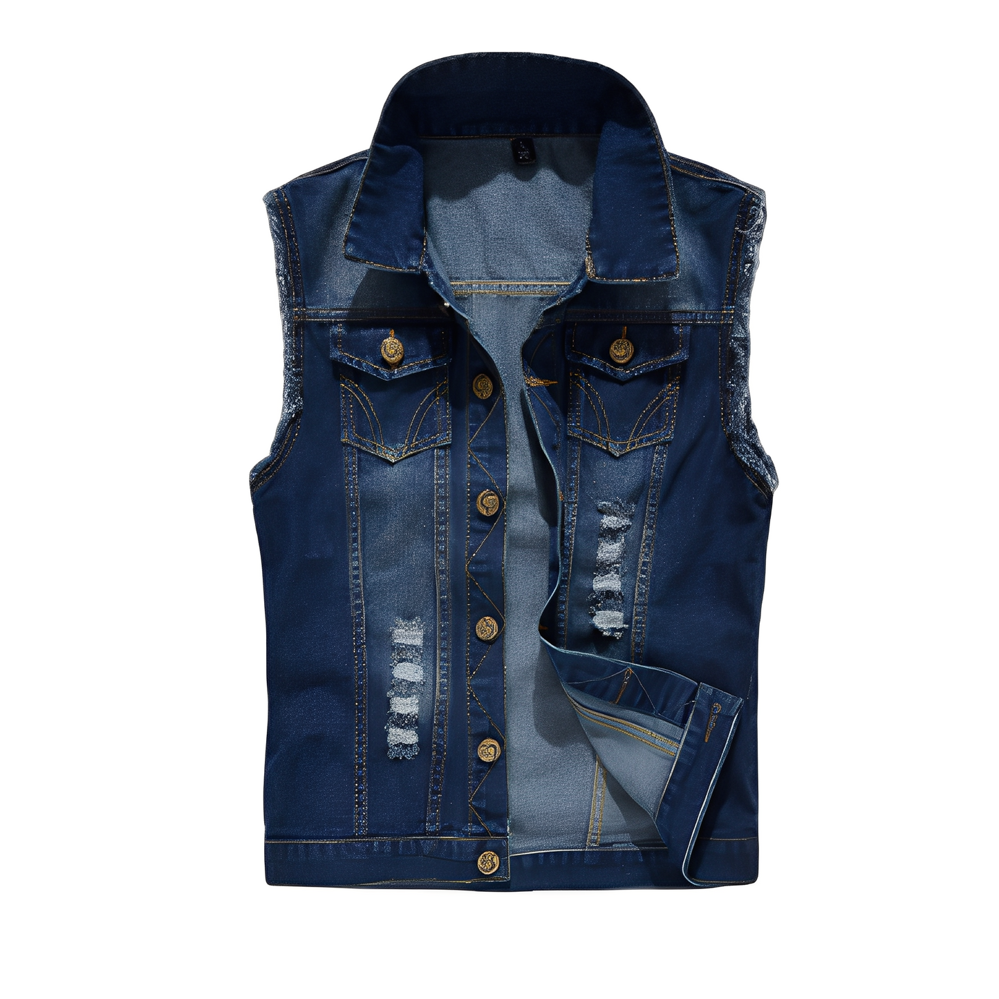 Morley - Retro-dongeri-vest med lommer for herrer