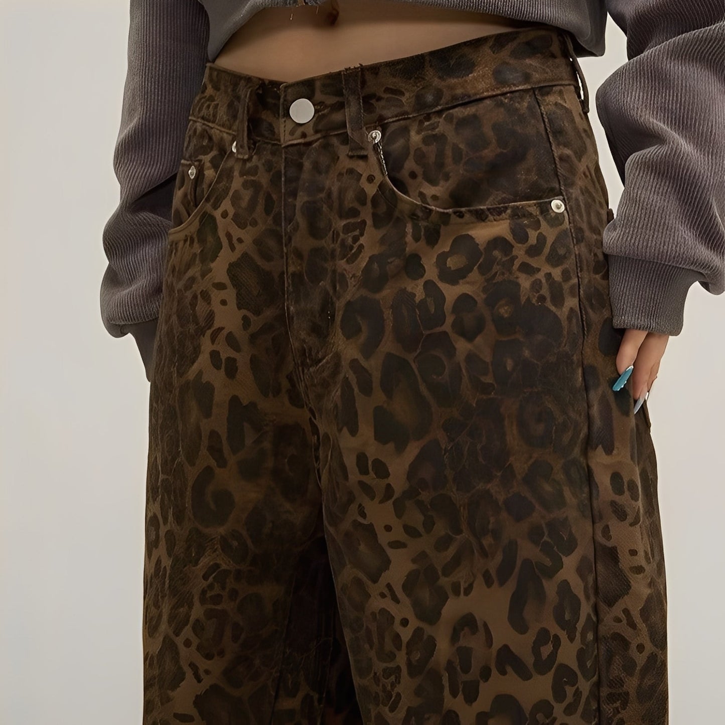 Felecia - Stilfullt trykt Baggy-Jeans for Damer