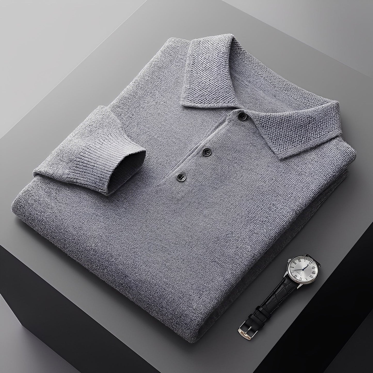 Romilly - Elegant kasjmir-polo genser for menn