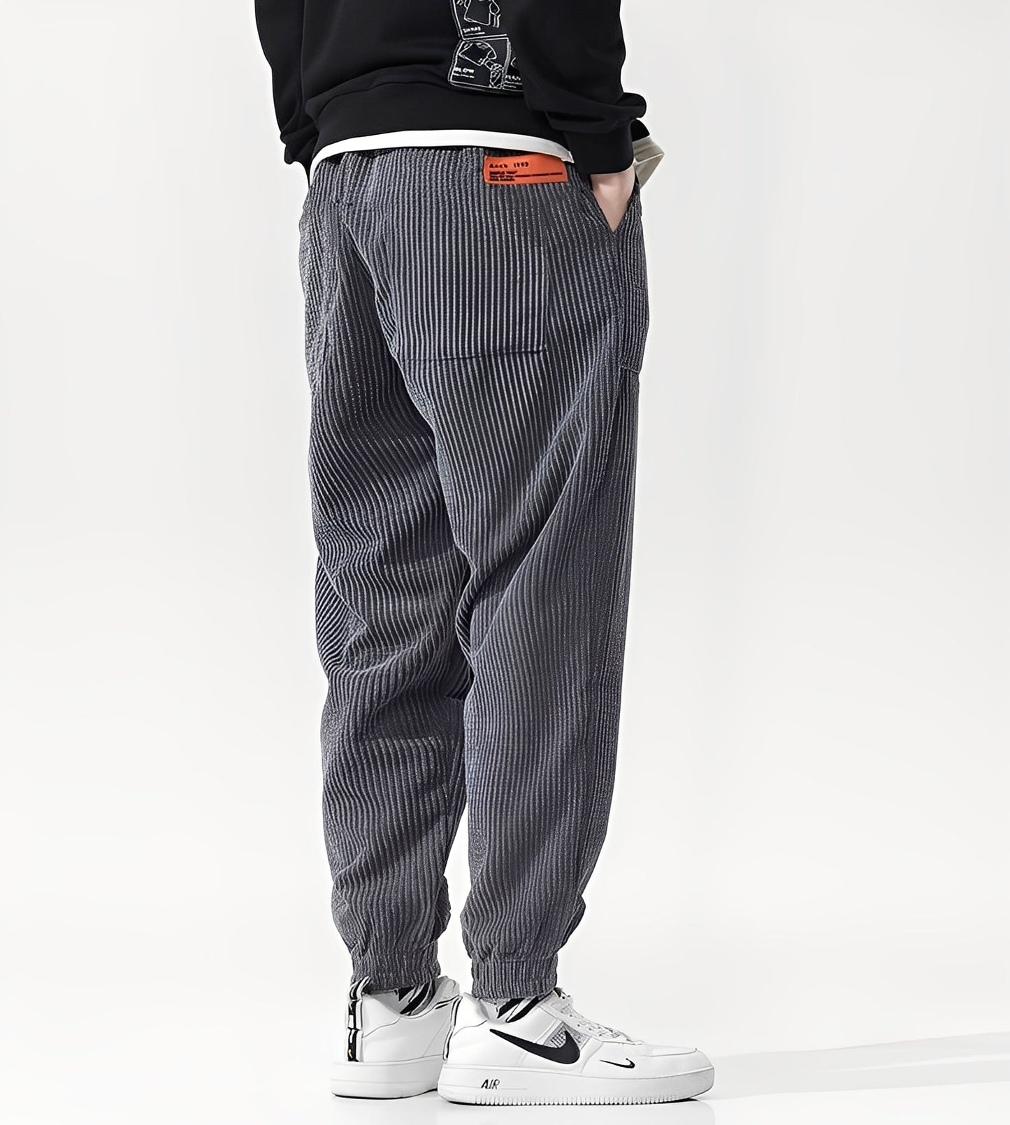 Nicholas - Stilfulle joggebukse av cord for herrer