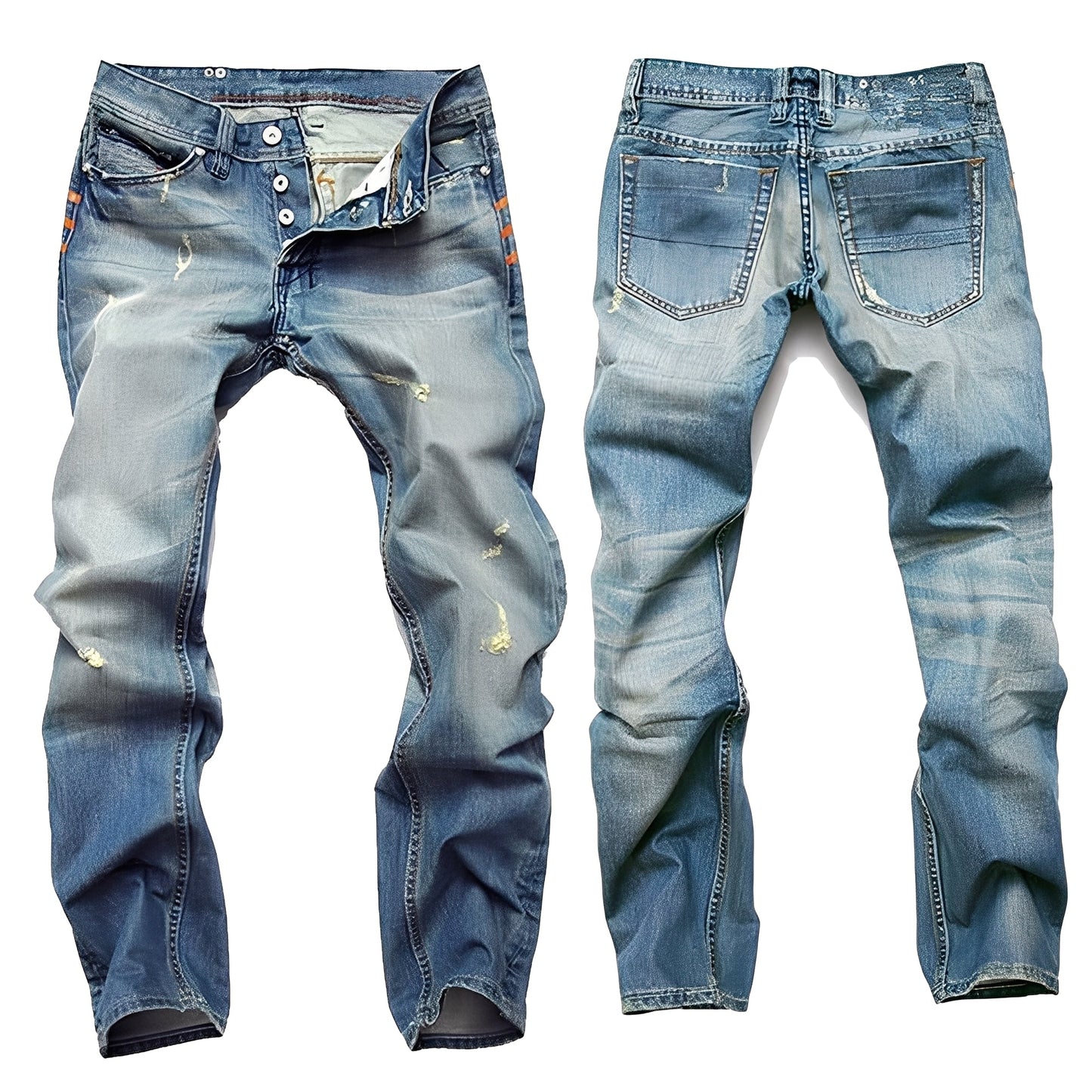 Kaleb - Klassiske Jeans med Rips for Herrer