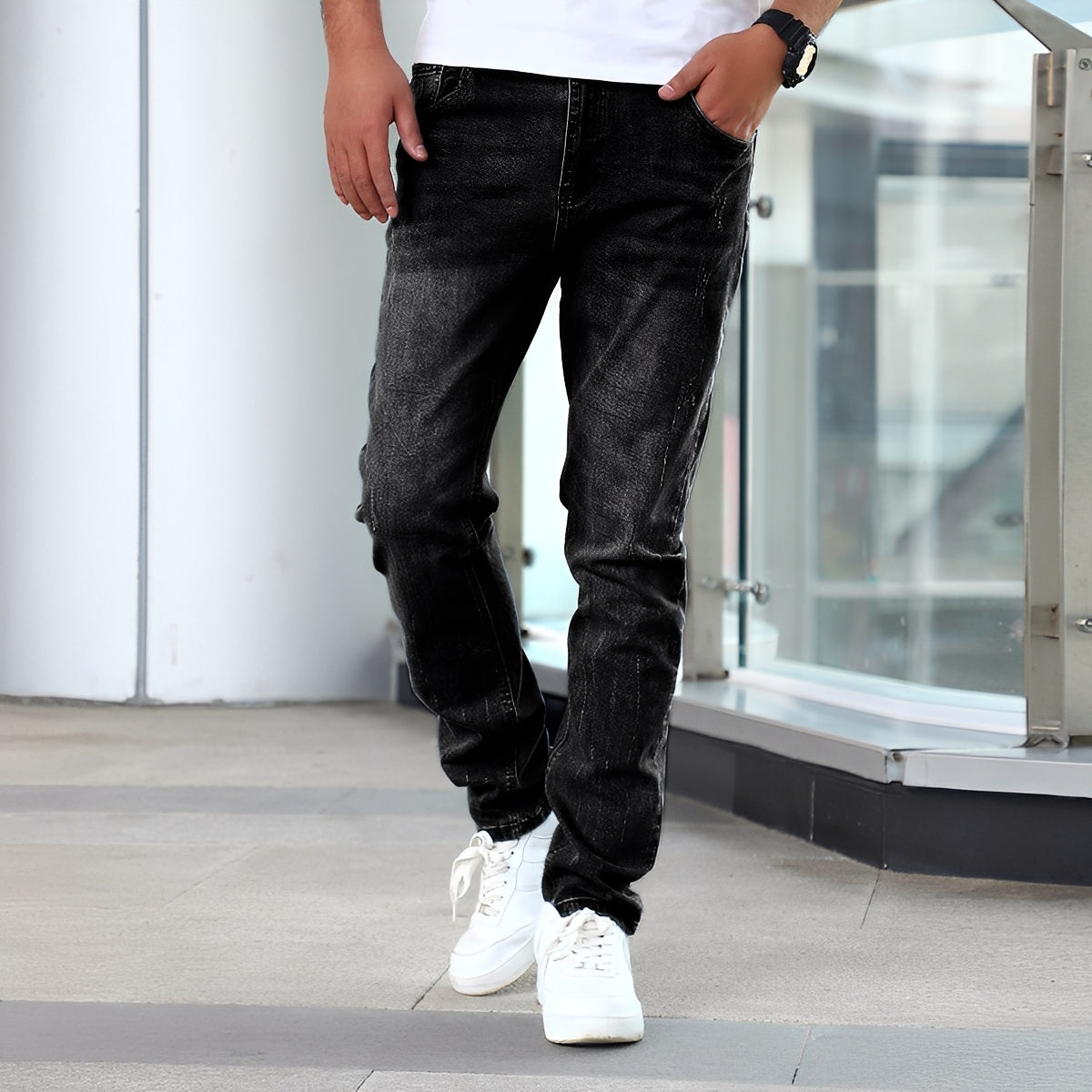 Winfred - Stilfulle Stretch-Skinny-Jeans for Herrer