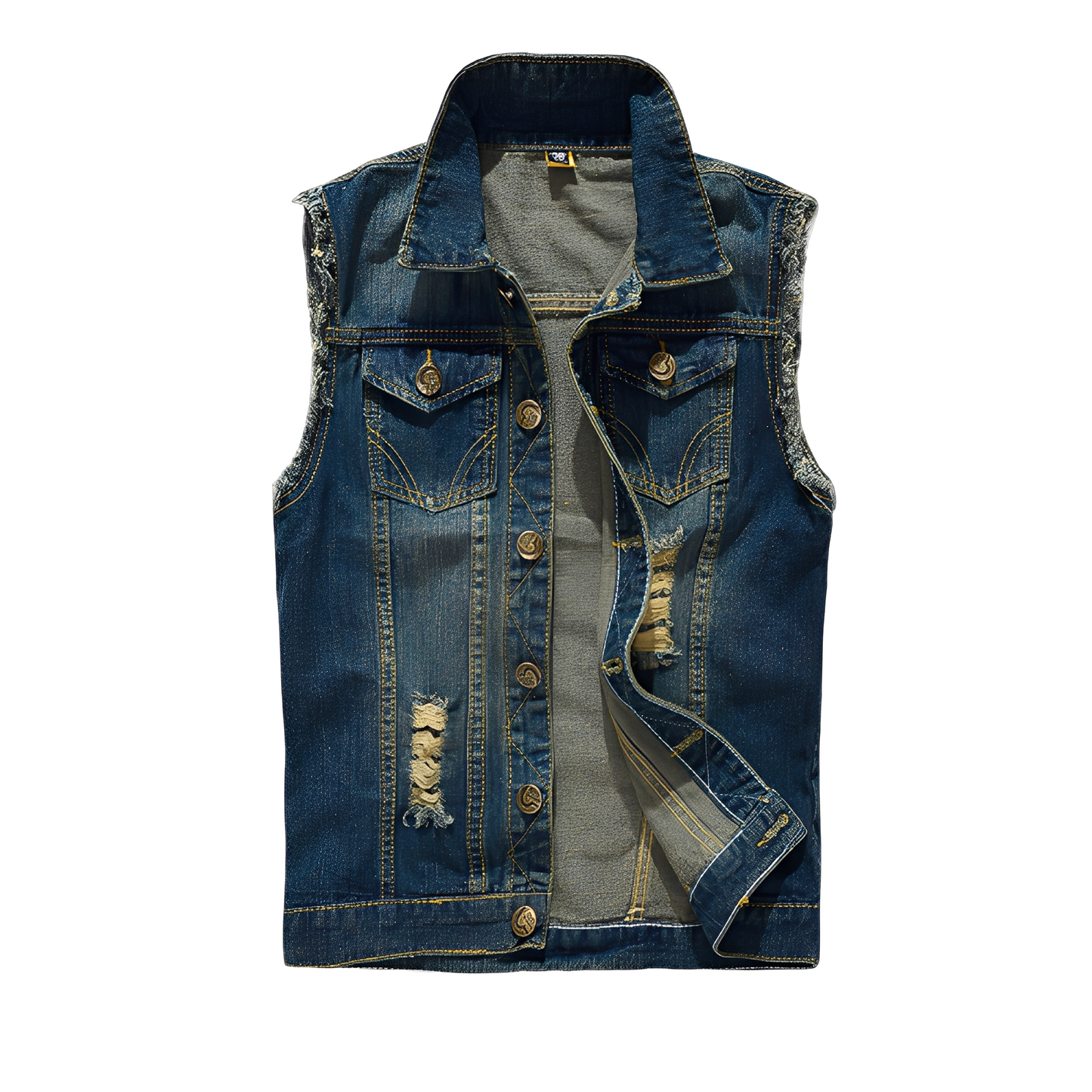 Morley - Retro-dongeri-vest med lommer for herrer