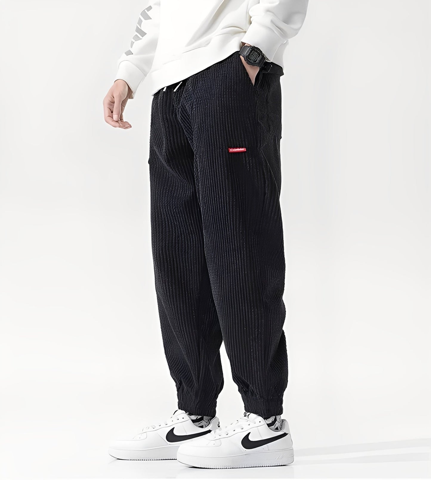Nicholas - Stilfulle joggebukse av cord for herrer