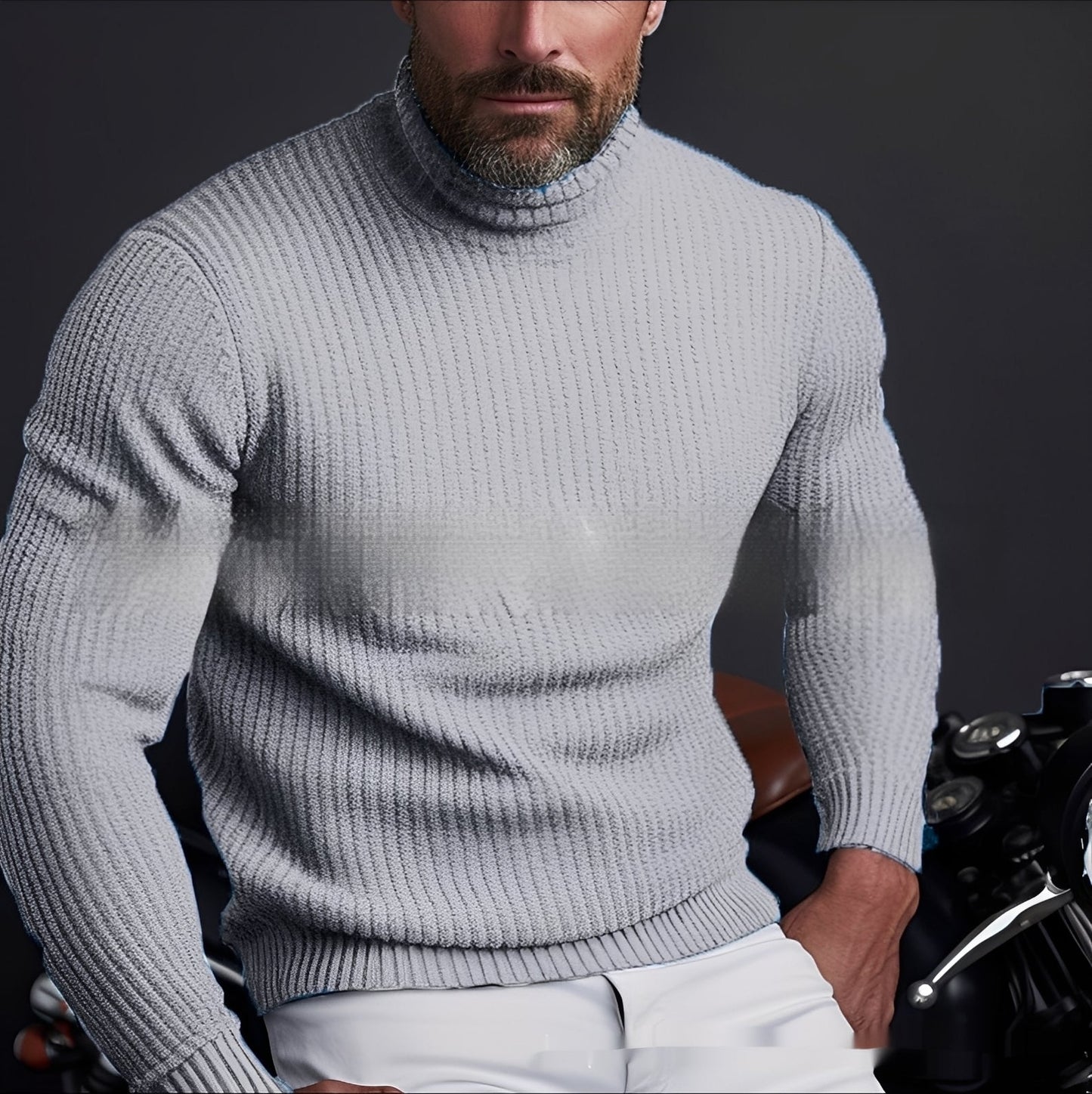 Randolf - Elegant, enkel rullekragen genser for herrer