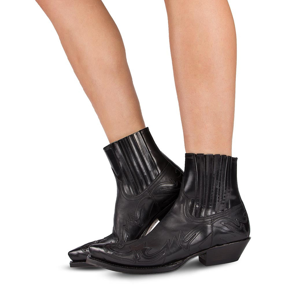 Geraldine - Retro-Cowboystiefel i lær for damer