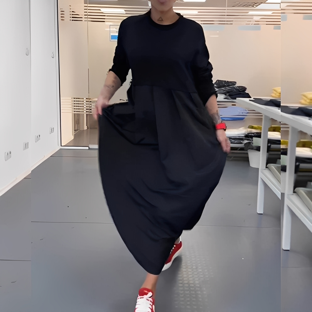 Gisèle - Kjole avslappet med rund hals for kvinner