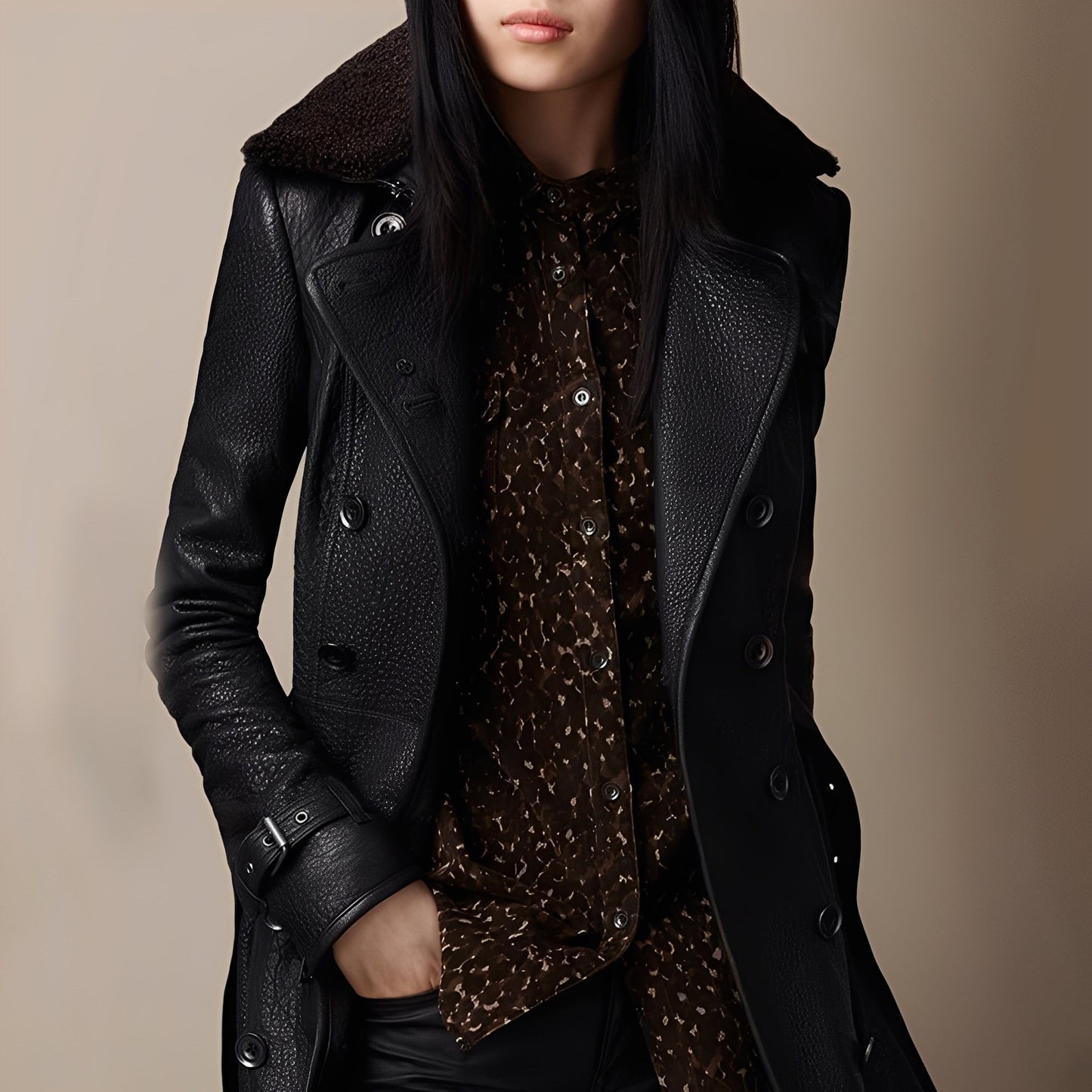 Rowena - Stilfulle kunstskinnjakke for damer