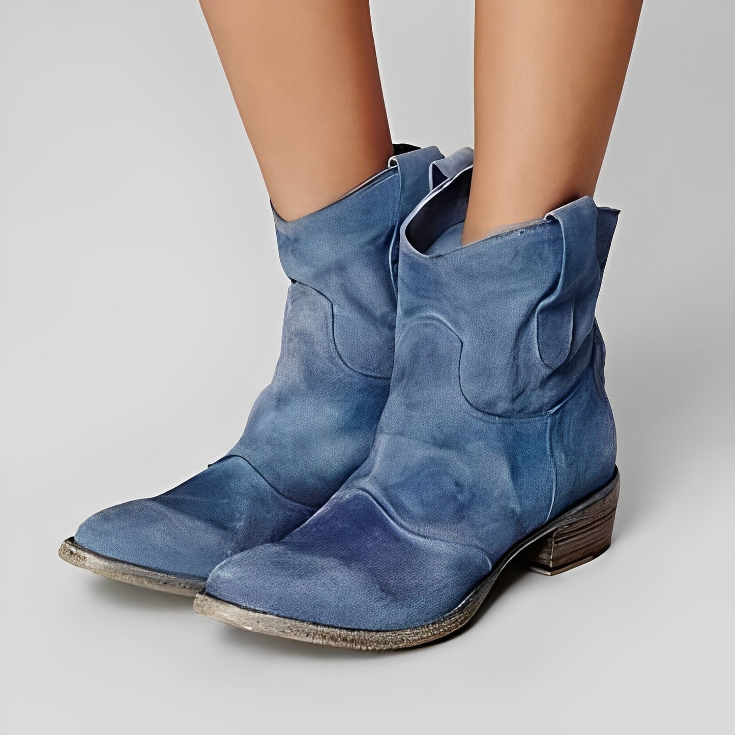 Adaline - Retro cowboy-boots med lav hæl for damer