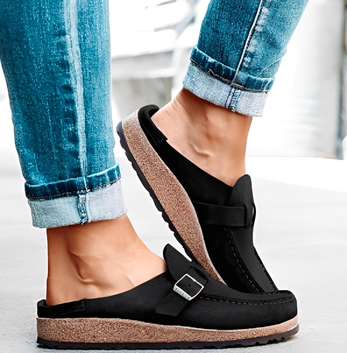 Briana - Komfortable Slip-On Sandaler med Spenne for Kvinner