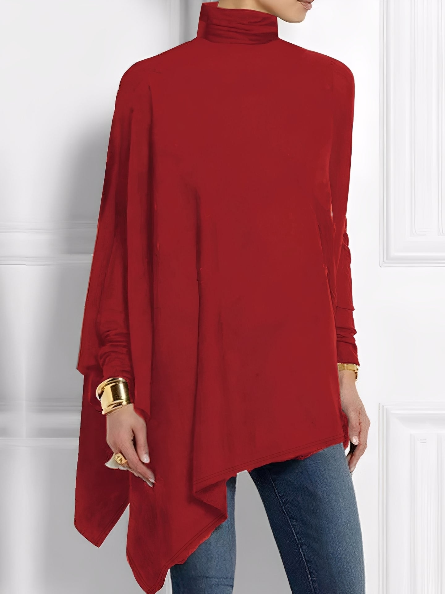 Kalysta - Stilfullt asymmetrisk fleece-overdel for damer