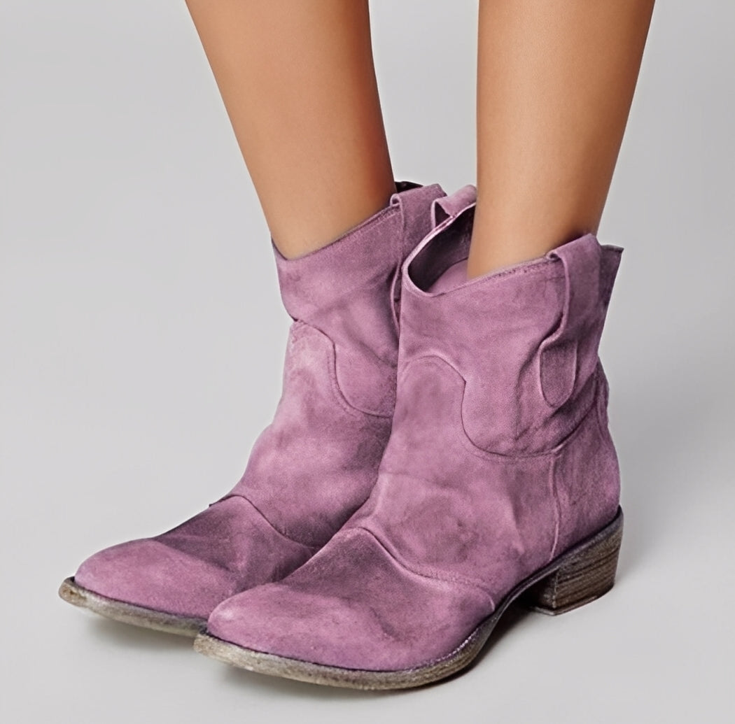 Adaline - Retro cowboy-boots med lav hæl for damer