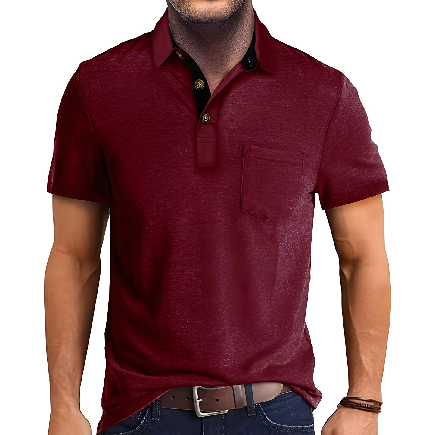 Abner - Retro-Poloshirt med korte ermer for menn