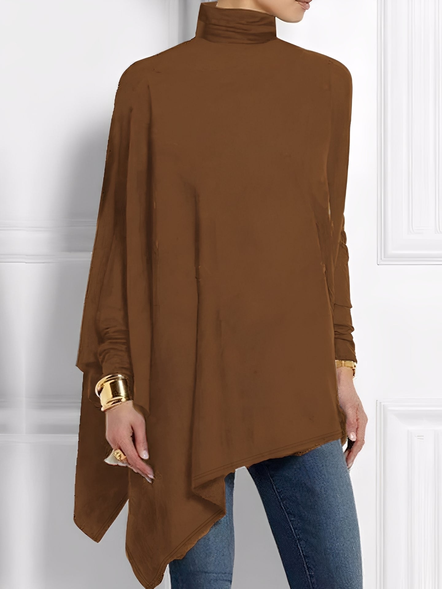 Kalysta - Stilfullt asymmetrisk fleece-overdel for damer
