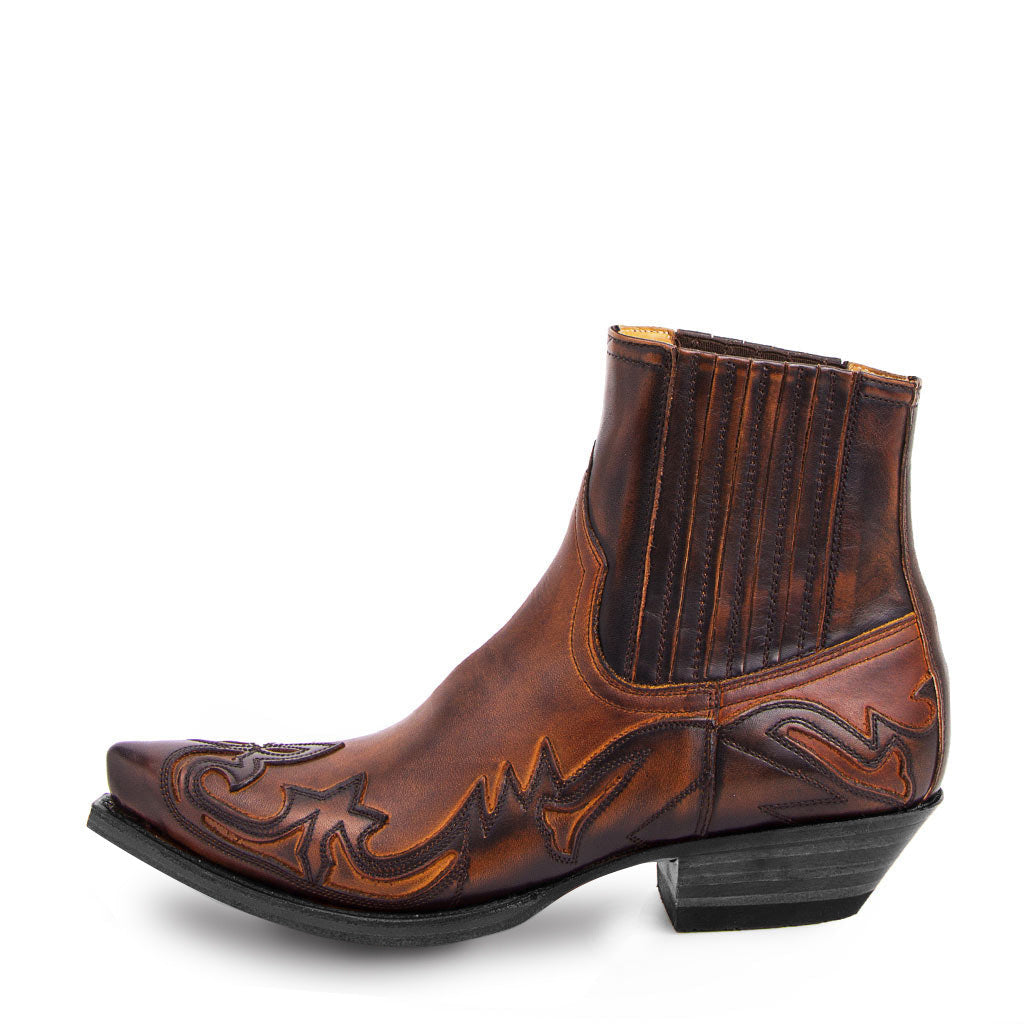 Geraldine - Retro-Cowboystiefel i lær for damer
