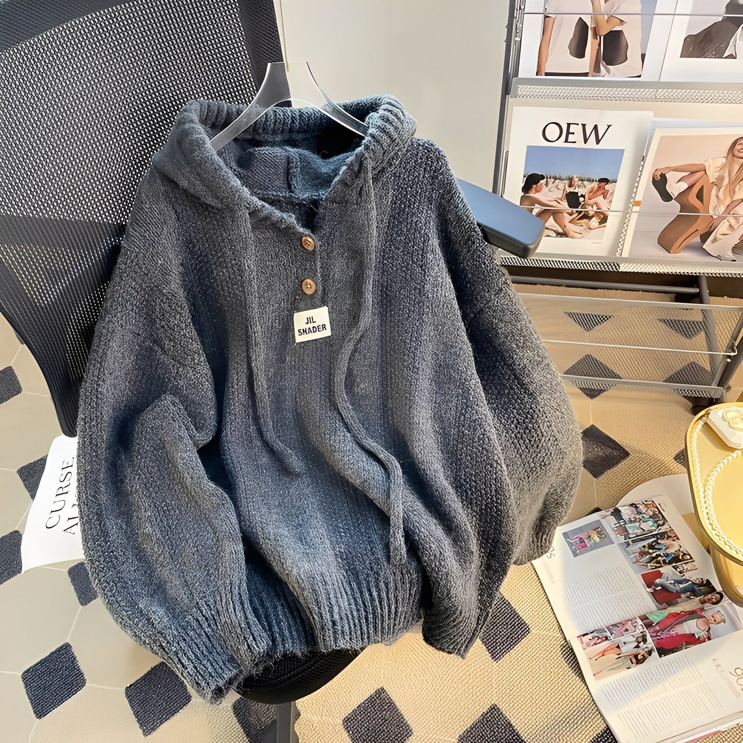 Haylee - Uformell hettegenser med knapper for damer