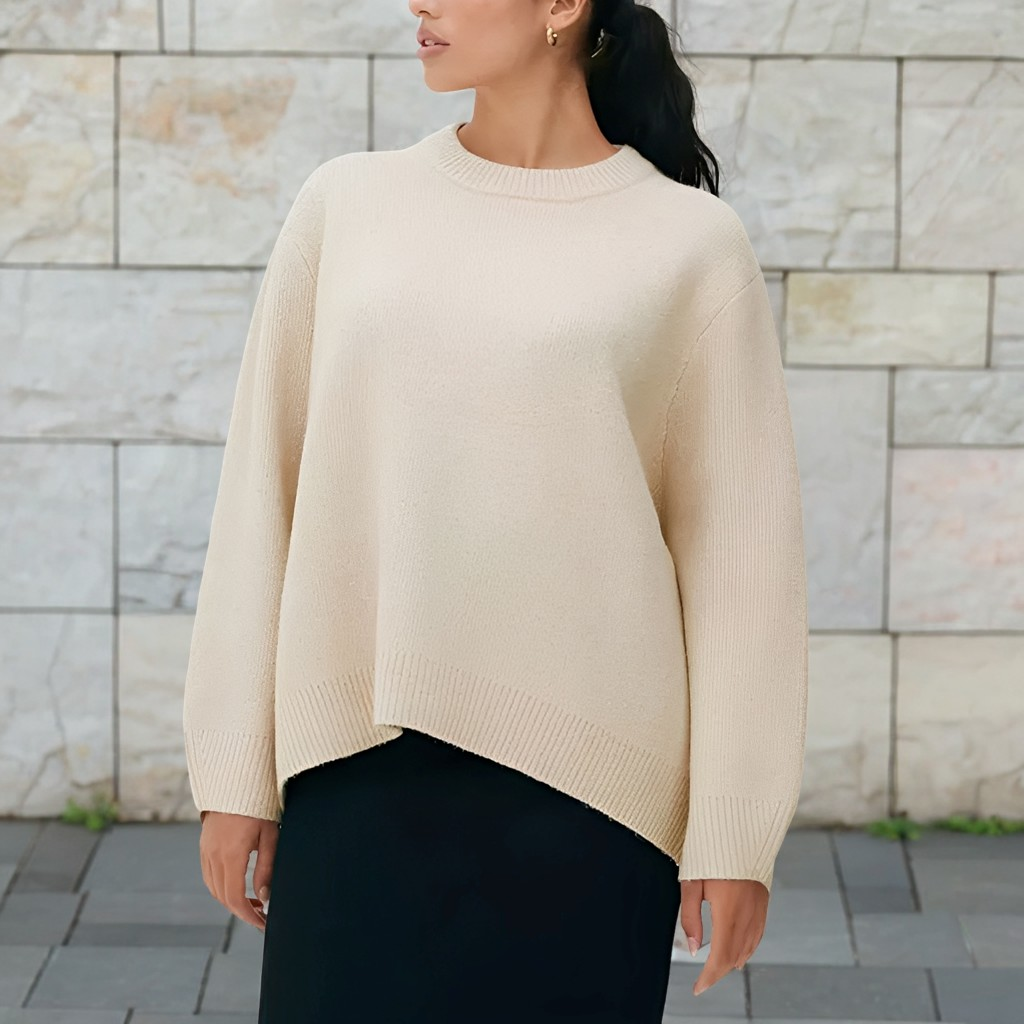 Shanelle - Klassisk genser med rund hals for damer