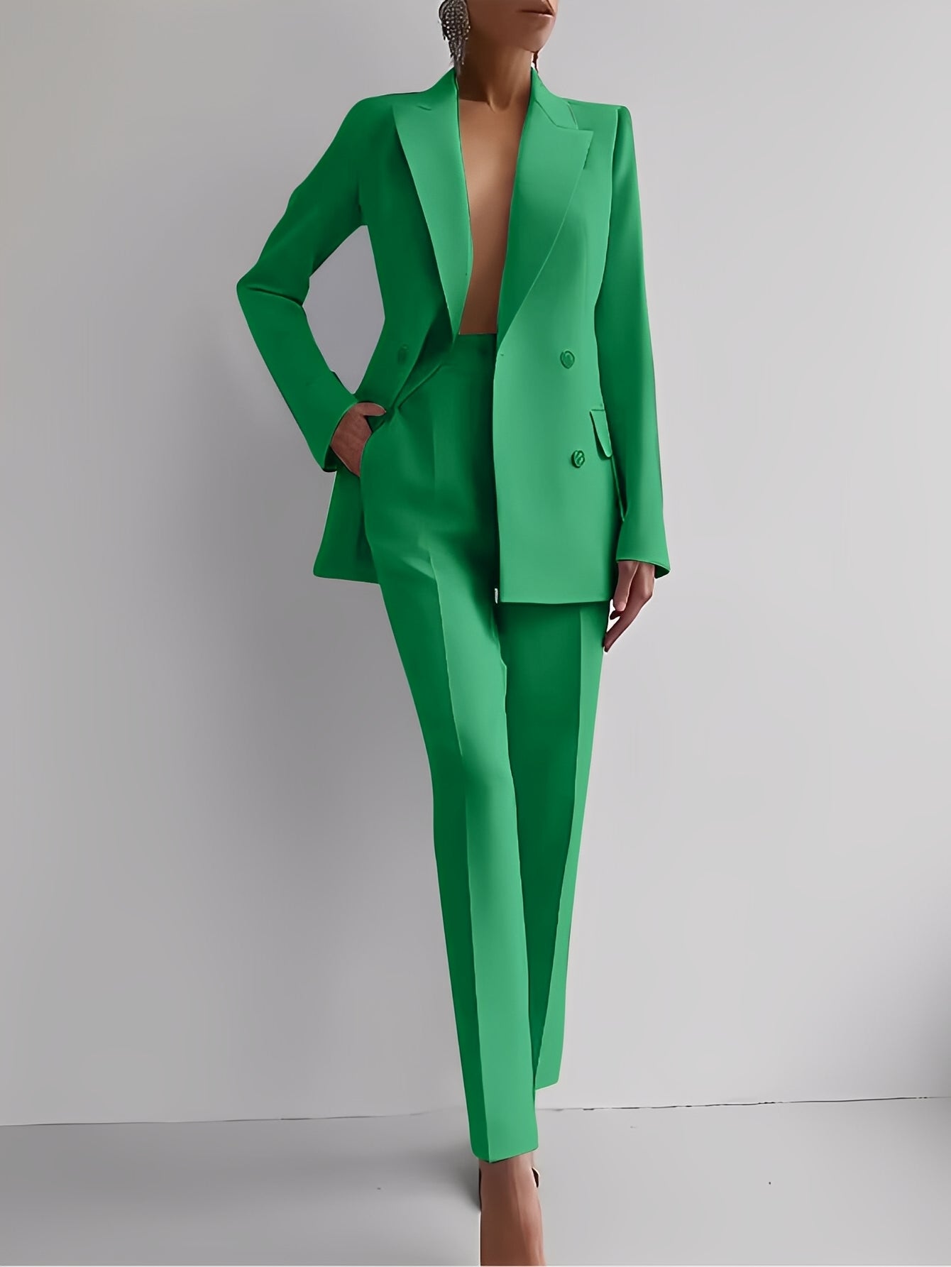 Nydia - Formelt slim-fit sett med blazer og bukser for kvinner