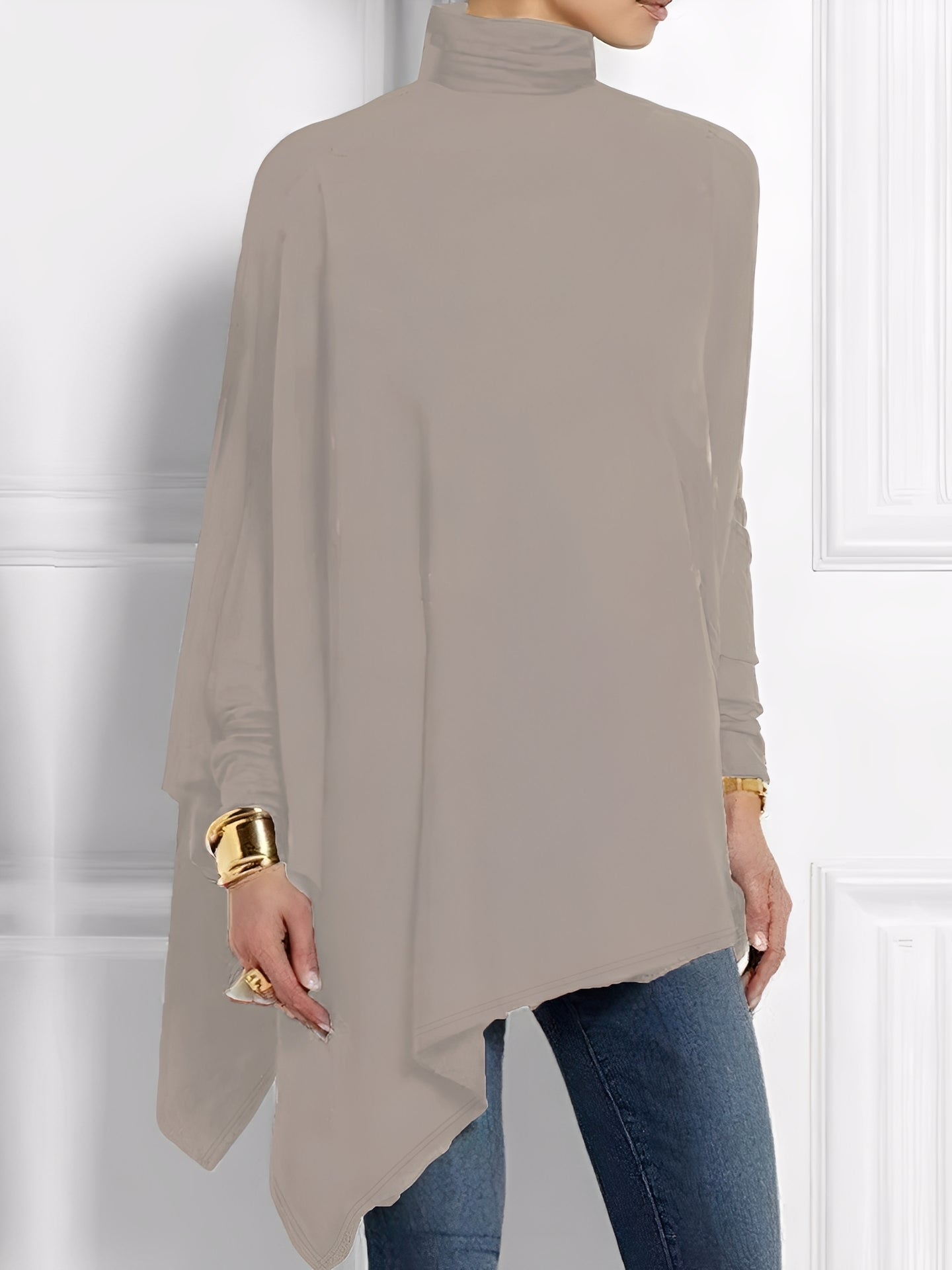 Kalysta - Stilfullt asymmetrisk fleece-overdel for damer