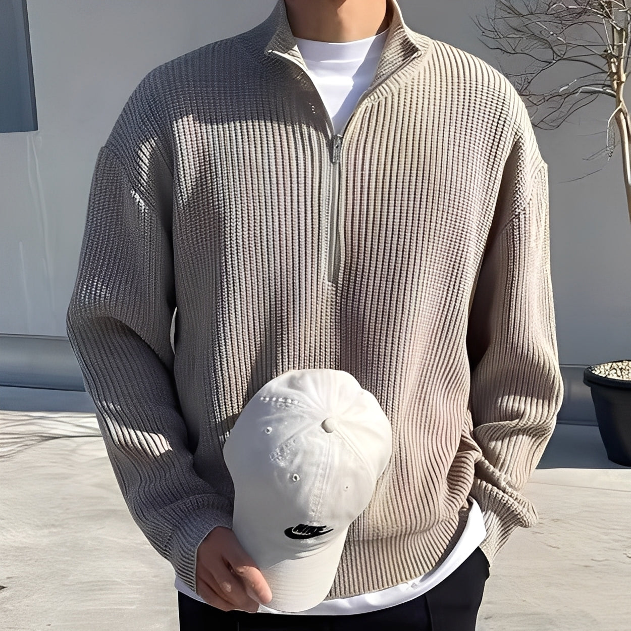 Jeffrey - Elegant, løs strikket genser for herrer