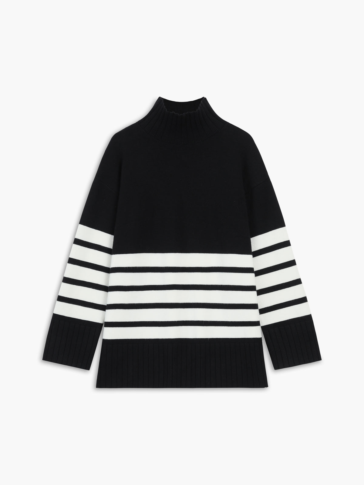 Colette – Gestreifet Mock-Neck-Pullover