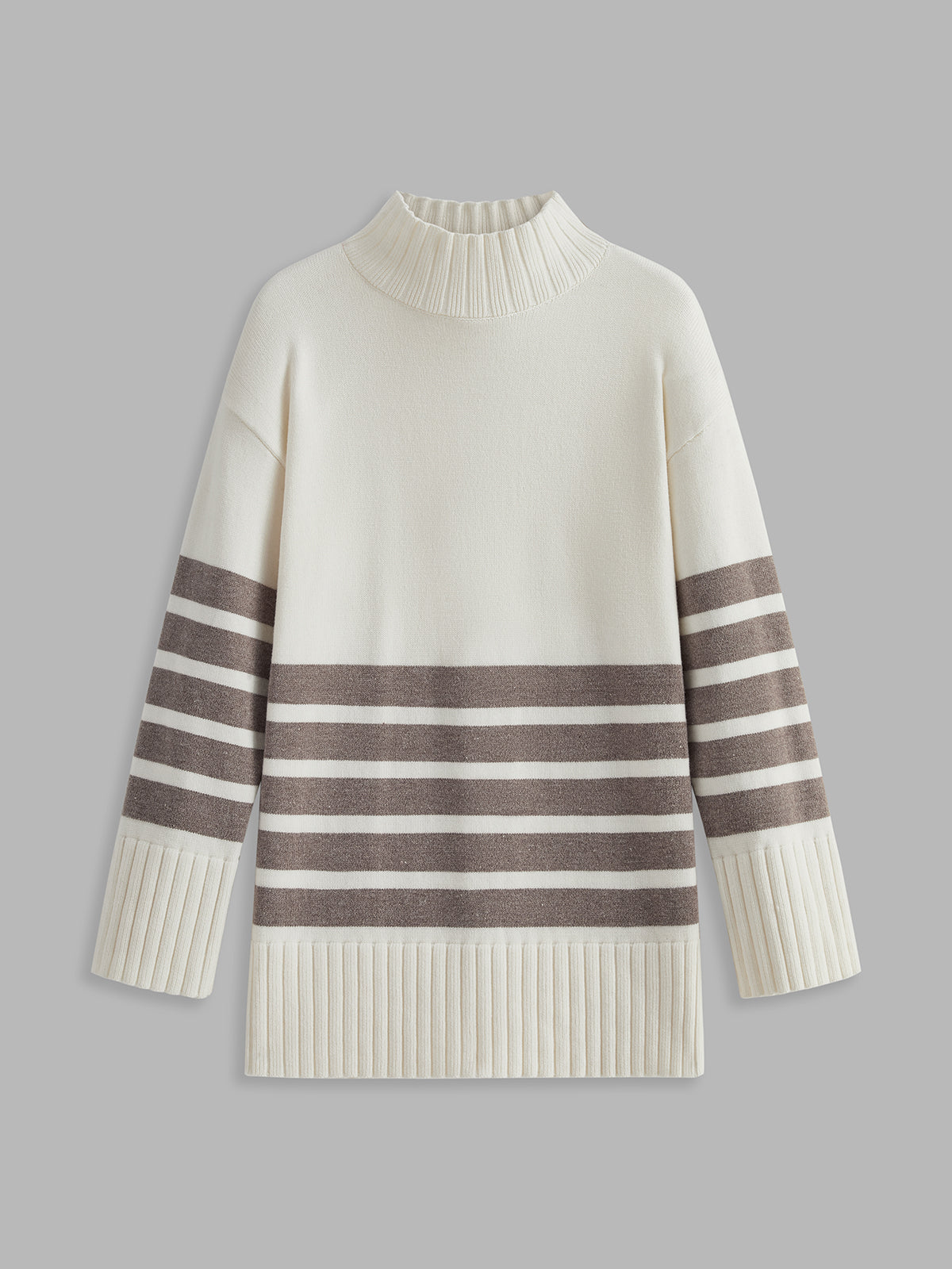 Colette – Gestreifet Mock-Neck-Pullover