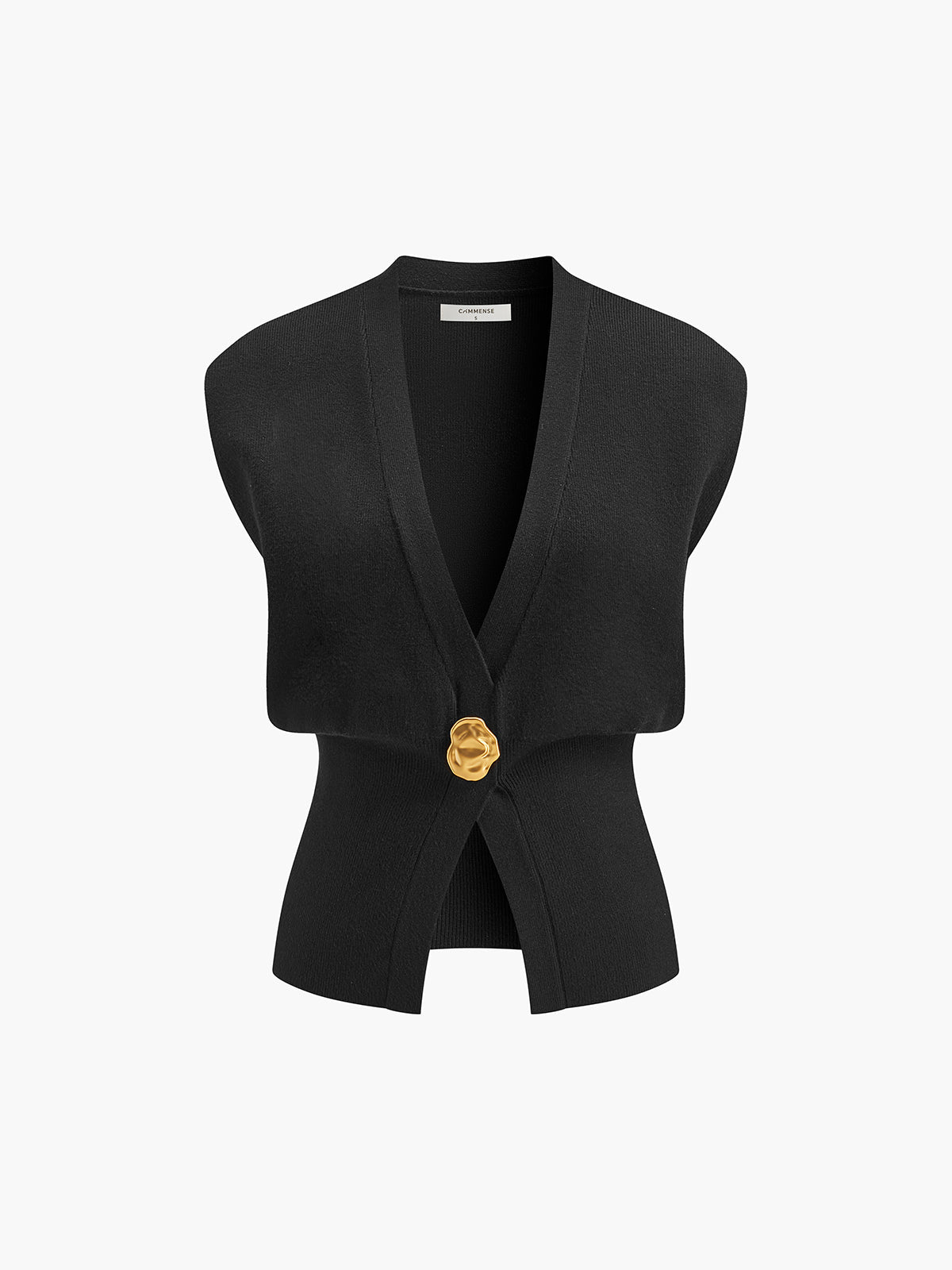 Annalena – V-U-snitt med knapper strikkvest