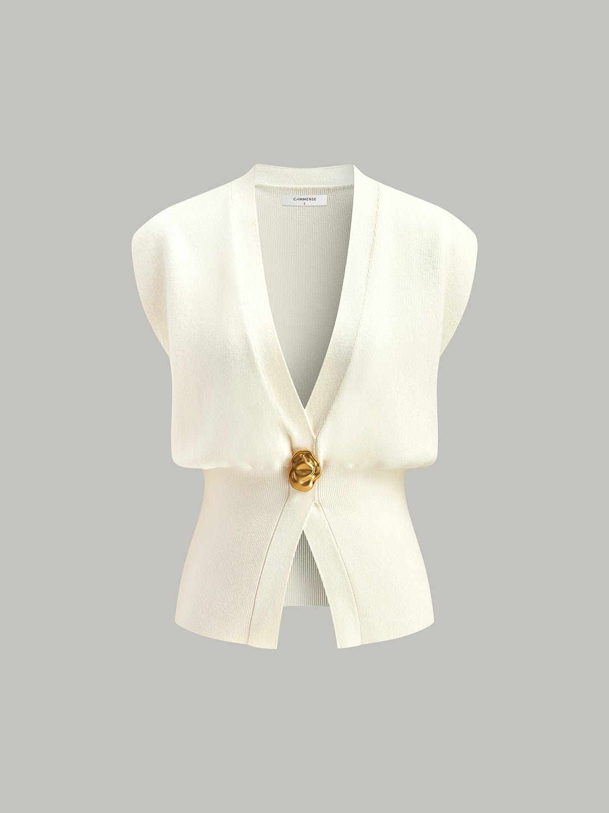 Annalena – V-U-snitt med knapper strikkvest
