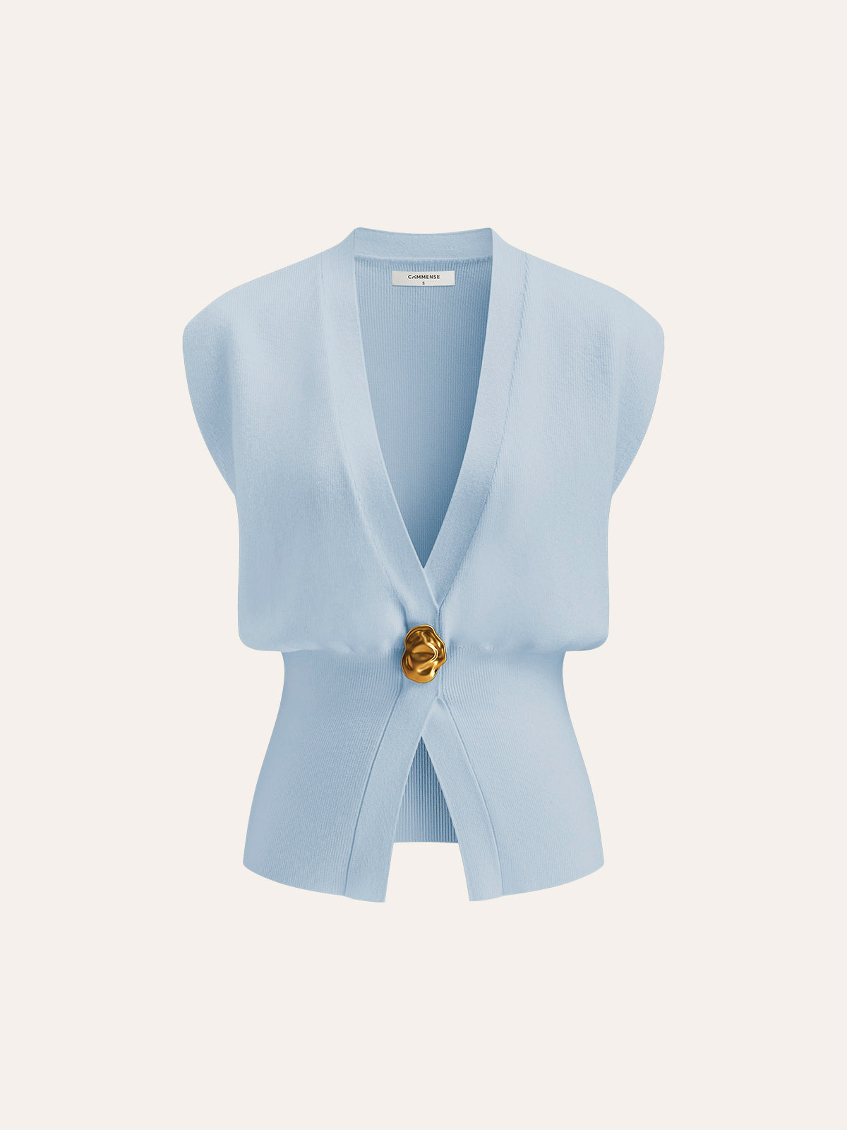 Annalena – V-U-snitt med knapper strikkvest