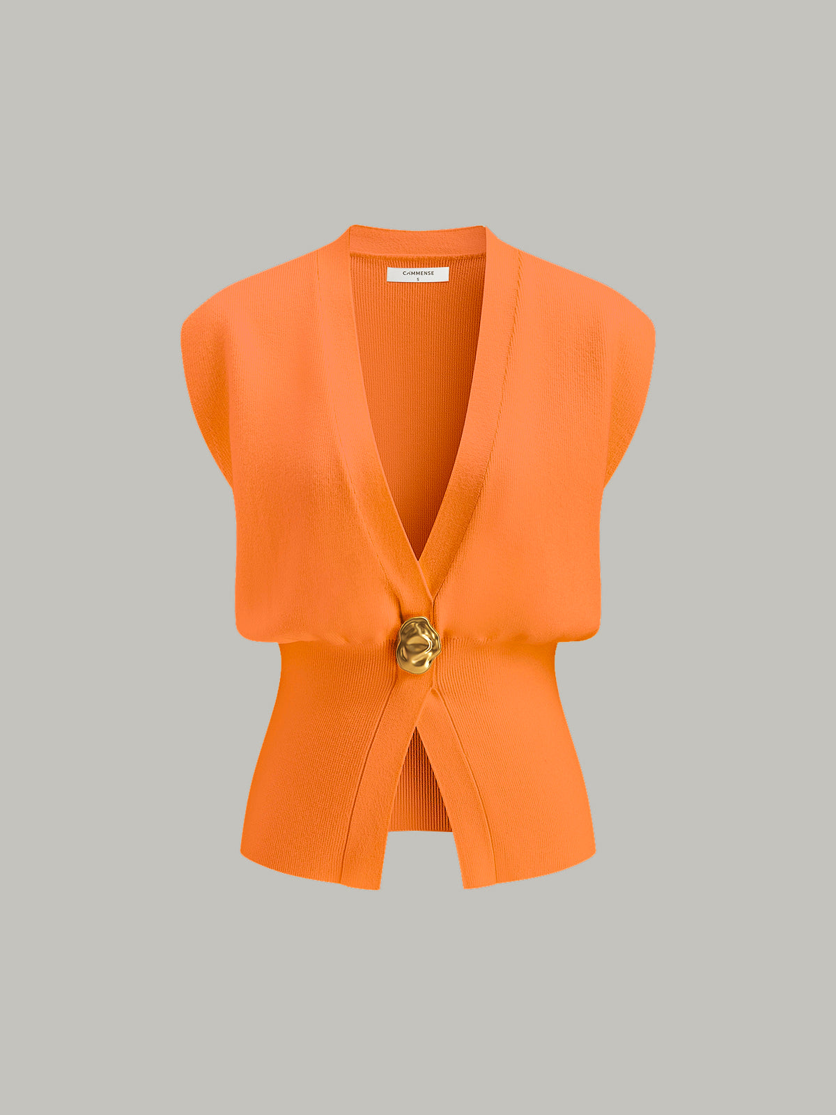 Annalena – V-U-snitt med knapper strikkvest