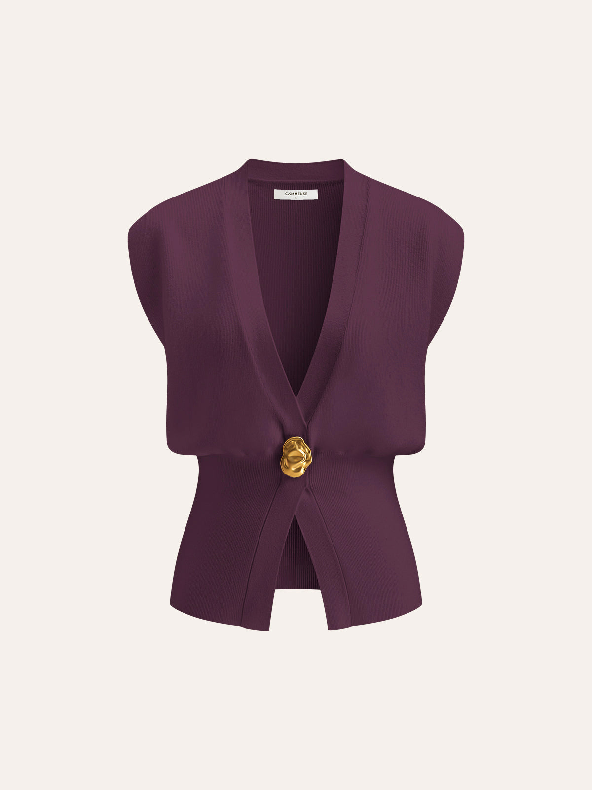 Annalena – V-U-snitt med knapper strikkvest