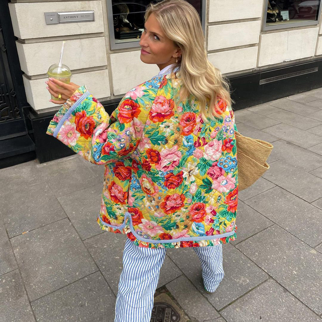 Elena – Jakke med Blomstermønster